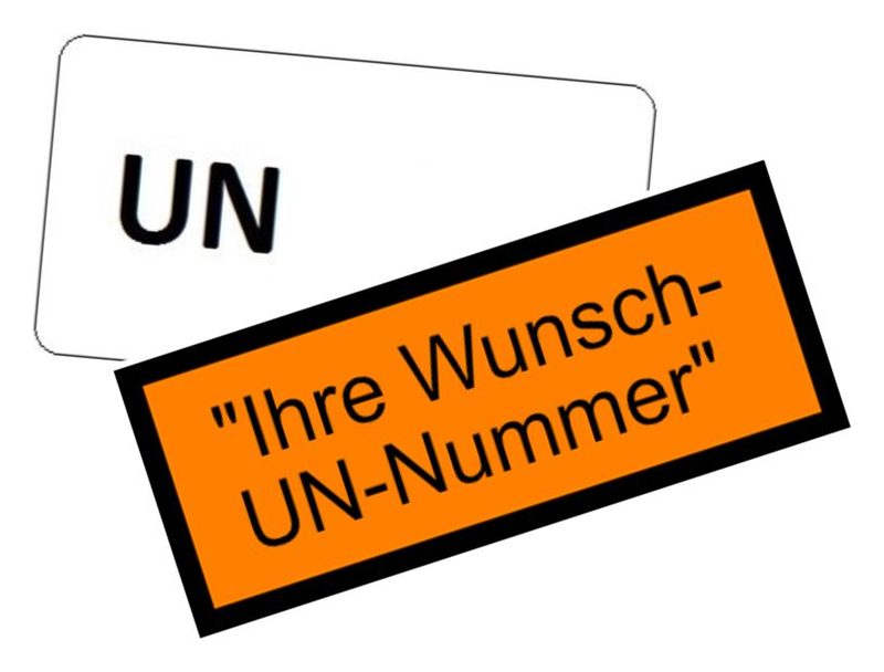 UN-Gefahrgutetiketten mit Wunsch-UN-Nummer
