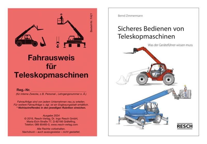 Fahrausweis und Schulungsheft für Teleskopmaschinen